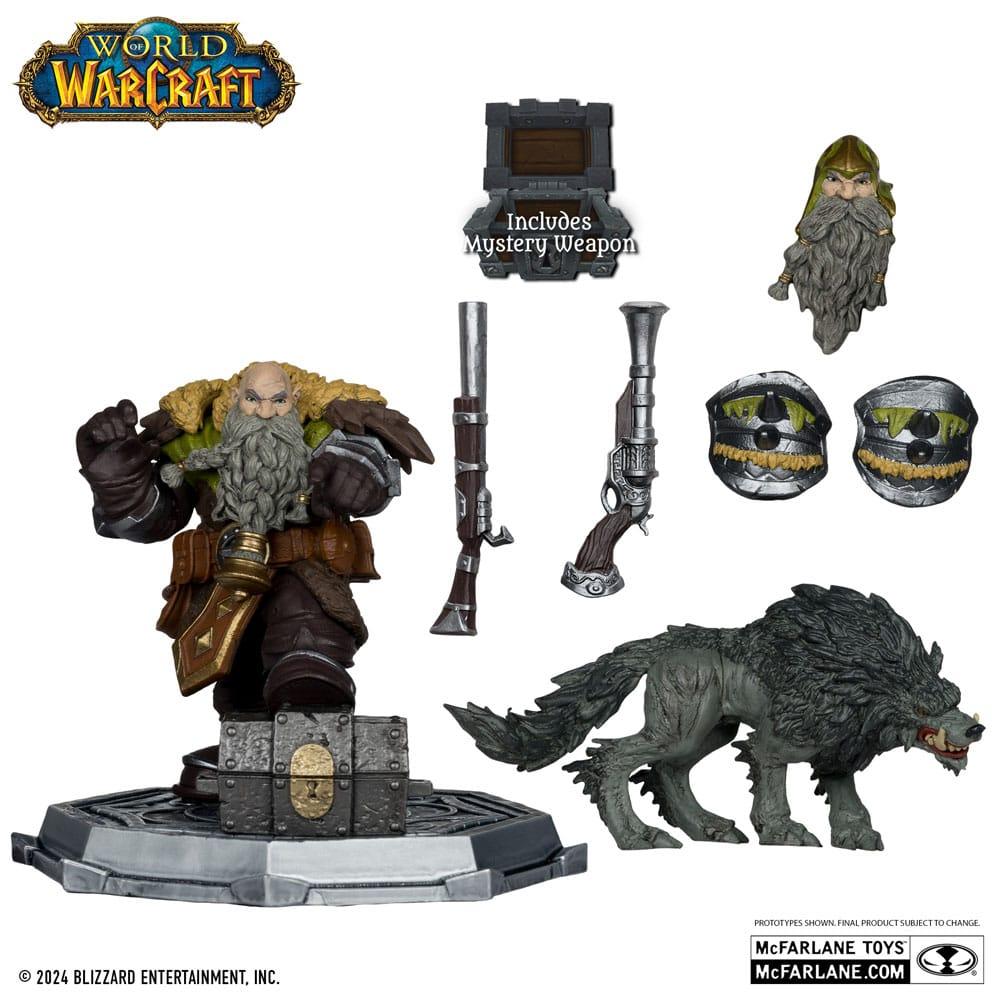 Figurine World Of Warcraft du Chasseur Nain et son loup - Mc Farlane - Geeky Owl