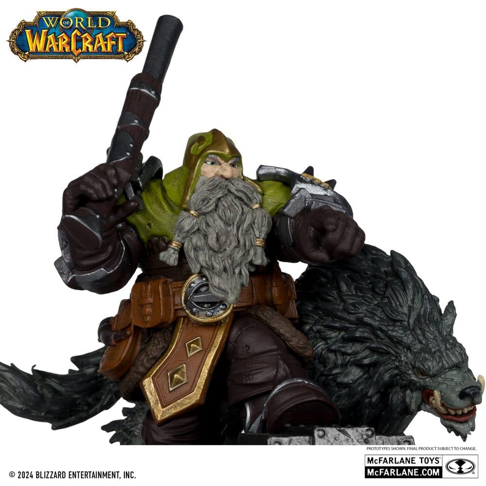 Figurine World Of Warcraft du Chasseur Nain et son loup - Mc Farlane - Geeky Owl