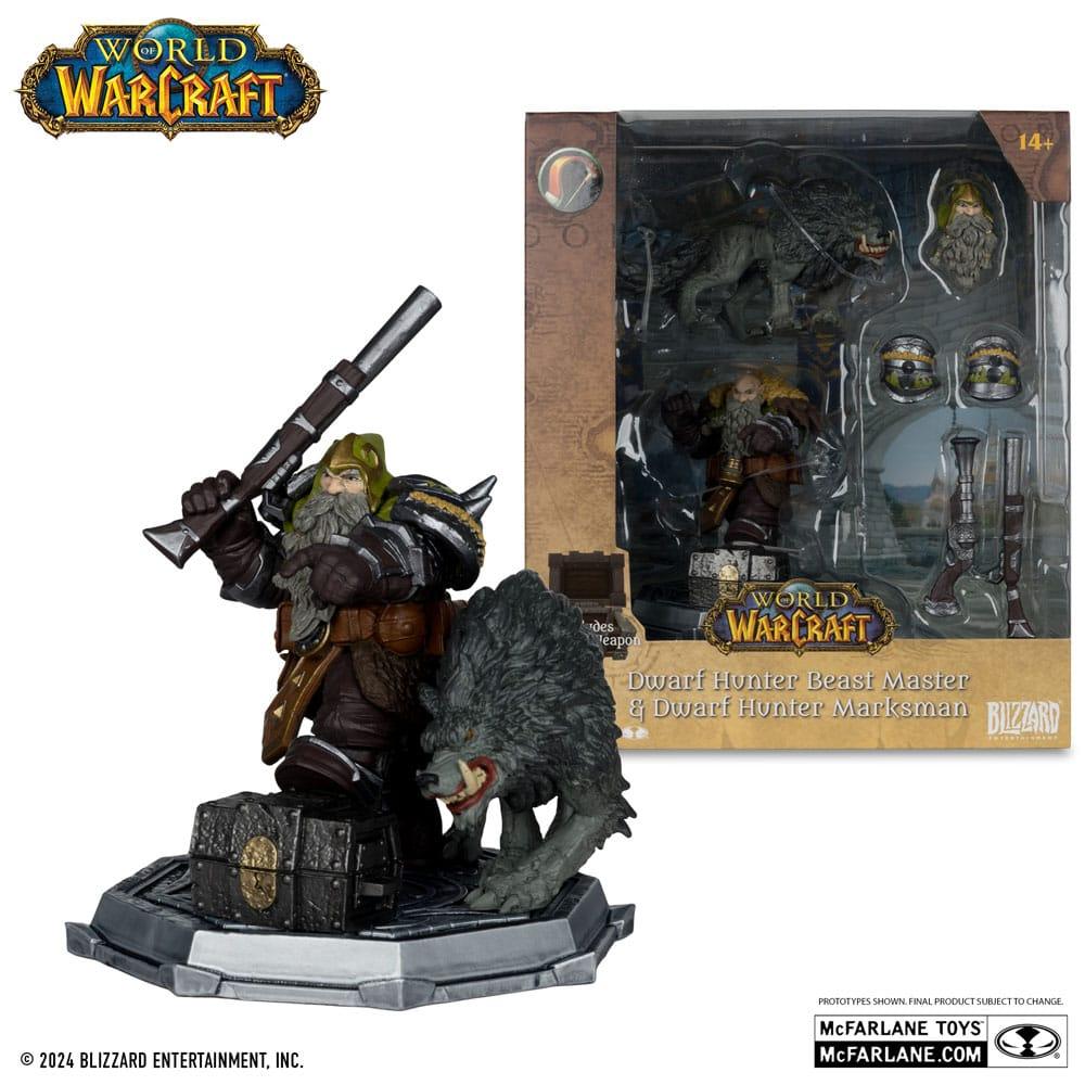 Figurine World Of Warcraft du Chasseur Nain et son loup - Mc Farlane - Geeky Owl