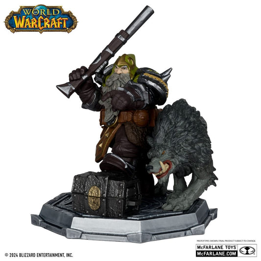 Figurine World Of Warcraft du Chasseur Nain et son loup - Mc Farlane
