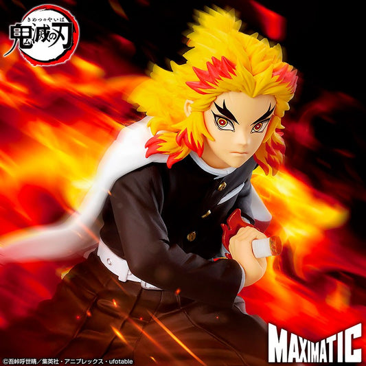 Figurine Demon Slayer Kyojuro Rengoku Maximatic Banpresto 16 cm face