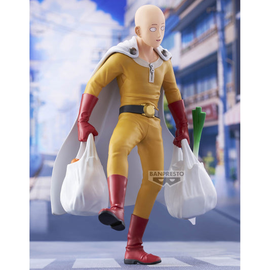 Figurine Saitama One-Punch Man Life Figure Banpresto 20cm costume jaune