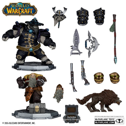 World of Warcraft Pack 2 figurines 1/12 Dwarf Hunter: Beast Master & Pandaren: Monk (Gold Label) 15 cm - Geeky Owl