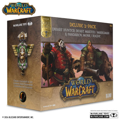 World of Warcraft Pack 2 figurines 1/12 Dwarf Hunter: Beast Master & Pandaren: Monk (Gold Label) 15 cm - Geeky Owl